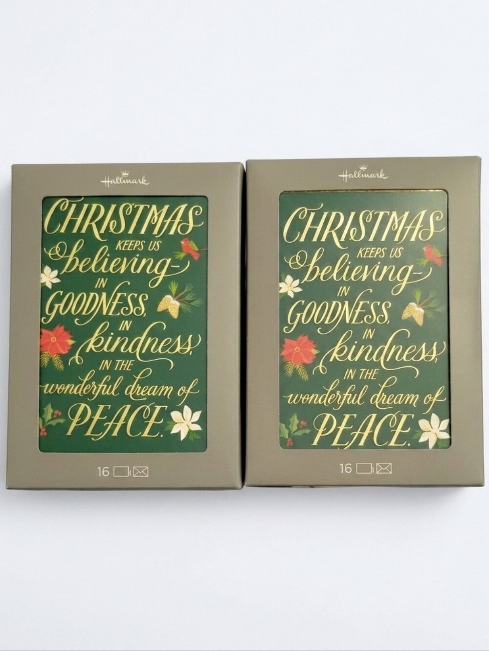 Hallmark Christmas Cards 'Christmas Keeps Us Believing In Goodness'- Set of 2